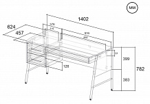Изображение Стол компьютерный ROSTID /  РОСТИД 172S002 140*64h78